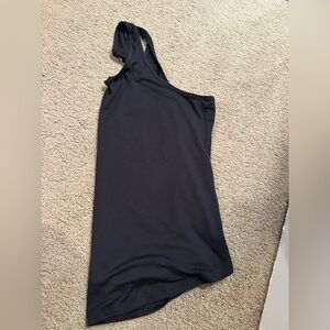 DSG Black Asymmetrical One-Shoulder Tank Top